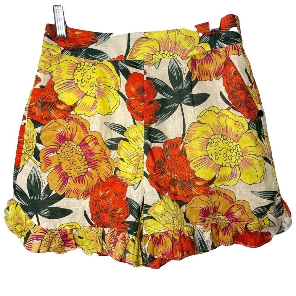 Scotch & Soda Girls R’Belle Linen High Rise Ruffle Shorts Size 10 Like New